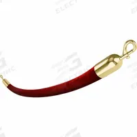 VISIONTRON Barrier Rope: Red, 6 ft Overall Lg, Velvet, Snap End (MPN 810RD72SE1-PB1). Key specifications — Brand: VISIONTRON; Rope Material: Velvet; End Cap Material: Brass.