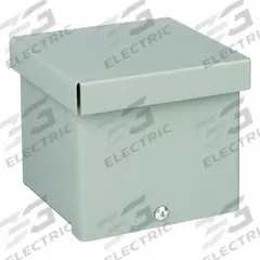 WIEGMANN Enclosure: Steel, 4 in x 4 in x 4 in, 3R, Solid Cover, Screw On, Included, Painted (MPN RSC040404). Key specifications — Brand: WIEGMANN; Closure Method: Screws; Knockouts: Included.