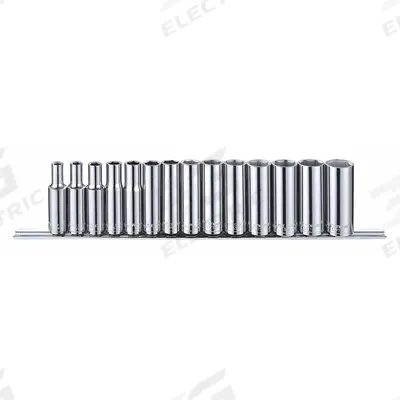 WESTWARD Socket Set: 3/8 in Drive, 14 Piece, 6-Point, Metric - SAE & Metric Socket Sets