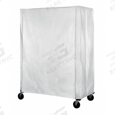 EAGLE GROUP Utility Cart Cover: White, Polyester, 60 in Wd, 54 in Ht - Hook-&-Loop Machine-Washable Polyester Covers
