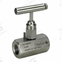 PARKER Needle Valve: Inline Valve Body, 316 Stainless Steel, 1/2 in Pipe Size, FNPT x FNPT, Female (MPN V2-509SDT). Key specifications — Standards: ASTM A 696; Brand: PARKER; Connection Gender - Side 2: Female; Connection Gender - Side 1: Female; Connection Type - Side 1: NPT; Connection Type - Side 2: NPT; Connection Type: FNPT x FNPT.