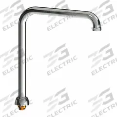 CHICAGO FAUCETS Spout: Spout, Arc, Swivel Spout, Brass, Polished Chrome, Laminar, 8 in Spout Reach (MPN HA8ARSJKABCP). Key specifications — Includes: Mounting Hardware; Product Type: Spout; Spout Style: Swivel; Body Material: Brass; Color/Finish: Polished Chrome; Brand: CHICAGO FAUCETS.