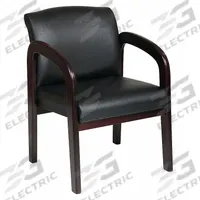 OFFICE STAR Frame Chair: Black, Mahogany, 4 Casters/Glides, 22 3/4 in Overall Wd, 20 1/4 in Seat Wd (MPN WD383-U6). Key specifications — Brand: OFFICE STAR; Back Material: Fabric; Seat Material: Fabric; Chair Material: Fabric.