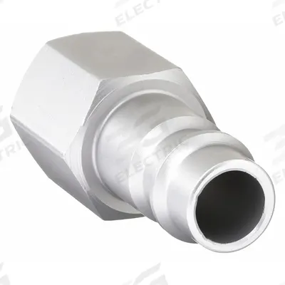 SPEEDAIRE Quick Connect Hose Coupling: 1/4 in Body Size, 1/4 in Hose Fitting Size - Global-Style High-Flow Aluminum Quick-Connect Air Coupling Plugs