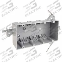 CANTEX Electrical Box: PVC, Nonmetallic Material & Nominal Size, Rectangular, 4 Gangs, NMSC Clamps (MPN EZ55QNB). Key specifications — Brand: CANTEX; Bracket Style: Without Bracket; Clamp Style: NMSC.