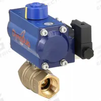 DYNAQUIP CONTROLS Pneumatically Actuated Two-Way Ball Valve: 1 in, Brass, FNPT x FNPT, Double-Acting (MPN PHG25ATDA052A). Key specifications — Brand: DYNAQUIP CONTROLS; Pilot Solenoid Voltage: Not Included.