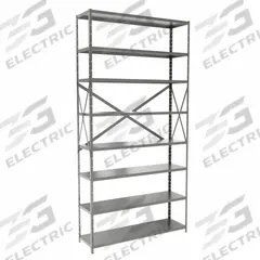 HALLOWELL Metal Shelving: Standalone, Heavy-Duty, 48 in x 12 in, 84 in Overall Ht, 8 Shelves (MPN F7713-12HG). Key specifications — attr41760: Steel; attr41761: Steel; attr37625: Unassembled; attr37628: Gray; attr33609: HALLOWELL.