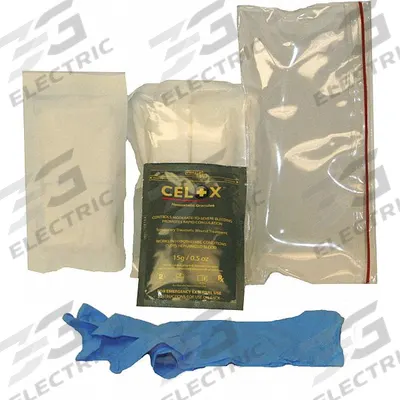 FIRST VOICE Bleeding Control Kit: Plastic Bag, 1 People Served, 4 Components, ABD Pad - Bleeding Control Kits