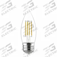GE LAMPS Compact LED Bulb: Medium Screw (E26), LED, (CA) Candle Angled, CA10, 3.5 W Watt, 2700K (MPN LED4DFCAM-C/927). Key specifications — attr233510: CA10; attr233525: 120V AC; attr233549: Clear; attr518949: 2700K; attr239859: GE LAMPS.