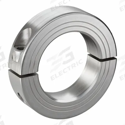 RULAND MANUFACTURING Shaft Collar: 2-Piece, Metric, Round, Clamp-On, 38 mm Bore Dia - Stainless Steel Shaft Collars