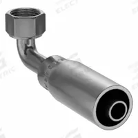 KURT Hydraulic Crimp Fitting: Carbon Steel, 90° Elbow, -6 For Hose Dash Size, Female x Male (MPN FJX90-06-06). Key specifications — Fitting Gender: Female x Male; Fitting Connection Type: JIC x Hose End; Thread Size: 9/16"-18; For Hose Dash Size: -6; Brand: KURT.