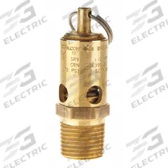 CONRADER Safety Valve: Soft Seat, 1/2 in (M)NPT Inlet (In.), 5/16 in (F)NPT Outlet (In.), Brass (MPN SRV390-1/2-CE-300). Key specifications — attr291993: Soft Seat; attr291998: Brass; attr292007: Silicone; attr292009: Brass; attr294753: CONRADER.