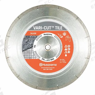 HUSQVARNA Diamond Saw Blade: Tile, 10 in Blade Dia., 5/8 in Arbor Size, Wet, Better - Tile-Cutting Blades