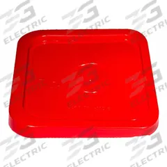 APPROVED VENDOR Pail Lid: Snap-On, Red, Plastic, FDA Compliant, 10 3/8 in L x 10 3/8 in W (MPN SQ2140R-L). Key specifications — attr1265148: Not Rated; attr1188872: APPROVED VENDOR; attr1265149: Not Rated; attr1188855: 21YK49; attr1188854: Plastic; attr1188856: SQ2140R.