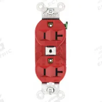 BRYANT Receptacle: Duplex, 5-20, Red, 125V AC, 20 A, 2 Pole / 3 Wire (MPN 5362BRED)