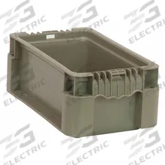 QUANTUM STORAGE SYSTEMS Straight Wall Tote: 0.7 gal, 12 in x 7 1/2 in x 5 in, Stacking Capable, Gray (MPN RSO1207-5). Key specifications — Material: Plastic; Stackable: Stacking Capable; Brand: QUANTUM STORAGE SYSTEMS.
