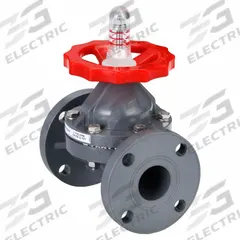 HAYWARD Diaphragm Valve: 2 in, PVC, 2-Way, Flange x Flange, 150 psi Max Pressure (CWP), FPM (MPN DAB1020FFK). Key specifications — Diaphragm Material: FPM; Special Features: Position Indicator; Brand: HAYWARD.