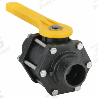 BANJO Manual Two-Way Ball Valve: 2 in, Polypropylene, Straight, MNPT x Male Camlock - Polypropylene Ball Valves