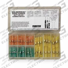 MASTER APPLIANCE Wire Connector Kit: 55 Pieces, 24 AWG – 10 AWG Wire Sizes (MPN 11821). Key specifications — Manufacturer Part Number: 11821; Brand: MASTER APPLIANCE; Includes: (25) Red; Series: Solderseal™.