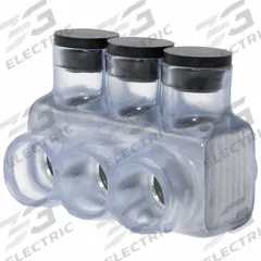 POLARIS Multitap Connector: 3 Port, Single-Sided Entry, 4 AWG – 500 kcmil Wire Size, Clear (MPN IPL500-3C). Key specifications — Body Material: Aluminum; Brand: POLARIS.