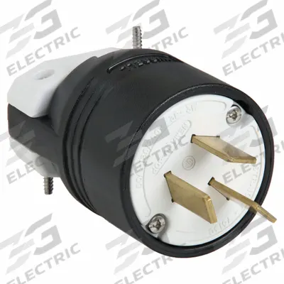 HUBBELL Straight Blade Plug: 10-50P, 125/250V AC, 50 A, 3 Pole, 3 Blade, Black (MPN HBL7513C) - General Purpose Plugs