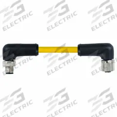 Cordset: M12 Male Straight X M12 Female Right Angle, 5 Pins, Yellow, TPE, 5 m Cable Lg (MPN 7700-P4251-U0D0500). Key specifications — Cable Jacket Color: Yellow; End 1 Gender: Male; End 1 Mounting Orientation: Straight; End 2 Gender: Female; End 2 Mounting Orientation: Right Angle; End 2 Connection Type: M12; IP Rating: IP66; Brand: MURRELEKTRONIK.