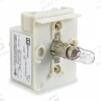SCHNEIDER ELECTRIC Lamp Module: 30 mm Size, Clear, Incandescent, 120 V AC Rating, Transformer (MPN 9001KM38). Key specifications — Compatible Operator: Selector Switch; Compatible with Series: 9001K; Terminal Connection Type: Screw Clamp Terminals; Brand: SCHNEIDER; Manufacturer Part Number: 9001KM38; Includes Bulb: Bulb Included.