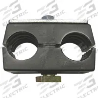 BEHRINGER PIPE SYSTEMS Vibration-Dampening Beta Clamp: Ribbed Bore, Steel Clamp, For 2 Lines (MPN R0T5150-PP)