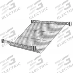 METRO Slanted Wire Shelf: 48 in x 18 in, 1 Shelves, Split Sleeve, 200 lb Load Capacity, Dry, Silver (MPN 1848DNC-1PK). Key specifications — NSF Approved: Yes; Recommended Environment: Dry; Material: Steel; Brand: METRO; Color: Silver; Finish: Chrome; NSF Approval: NSF Approved.