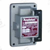 APPLETON ELECTRIC Switch Cover: Tumbler Switches (MPN EDKR32Q). Key specifications — attr206748: EDKR32Q; attr1023121: Tumbler Switches; attr1023126: Malleable Iron Cover; attr1023128: Front Cover with Switch; attr211297: APPLETON ELECTRIC; attr1024199: EDS.