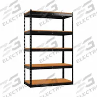 HALLOWELL Shelving Unit: Starter, Medium-Duty, 48 in x 24 in, 78 in Overall Ht, 5 Shelves, Open (MPN FKR482478-5S-W-ME). Key specifications — Finish: Powder Coated; Maximum Post Load Capacity: 3,500 lb with Beams Evenly Spaced at 42 in; Decking Material: Particleboard; Color: Black; Beam Profile: Angle; Brand: HALLOWELL; Side Panel: Open.