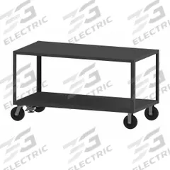DURHAM MFG Work Table: Fixed Ht, Steel, 30 3/8 in x 72 3/8 in, 5,600 lb Overall Load Capacity (MPN HET-3072-2-5K-FLNH-95). Key specifications — Unit Type: Not Expandable or Modular; Assembly: Fully Assembled; Wheel Material: Phenolic; Frame Material Finish: Powder Coated; Mobility: Casters; Height Adjustability: Fixed Height; Frame Construction: Welded Only; Brand: DURHAM MFG.