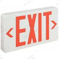 Exit Sign: Emergency Battery Backup, LED, White, Red, 1 or 2 Faces, Ceiling, Nickel Cadmium (MPN 6CGL5). Key specifications — Voltage: 120/277 V AC; Directional Indicators: Universal Field Selectable Chevrons; Text Color: Red; Brand: APPROVED VENDOR; Emergency Battery Backup: Yes; Housing Color: White; Lighting Technology: LED; Remote Capable: No.