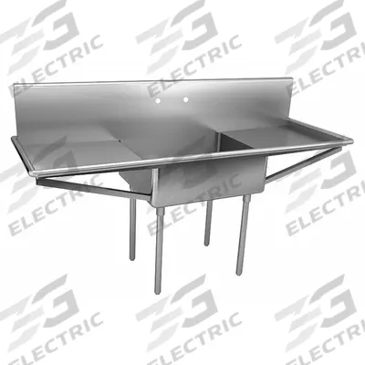 JUST MANUFACTURING Scullery Sink: 1 Bowls, 48 in Overall Ht, 75 in Overall Lg - One-Bowl Freestanding Kitchen & Bar Sinks without Faucets