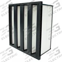 GRAINGER V-Bank Air Filter: 24 in x 24 in x 12 in, Synthetic, Single Header, 4 Vs, MERV 15 (MPN 2GHK3). Key specifications — attr1286015: GRAINGER; attr1286018: Plastic; attr1286019: Synthetic; attr1286016: Droplet Nuclei.
