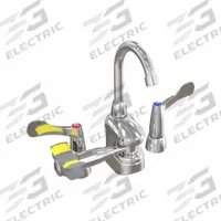 BRADLEY Plumbed Eyewash: Std, Counter Mnt, Hot/Cold Handles Faucet, Eyes Coverage, No Bowl, S19-505W. Key specifications — Activation: Swing Left; Faucet Style: Hot/Cold Handles; Brand: BRADLEY.