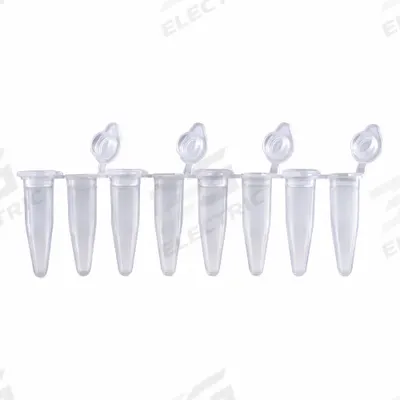 APPROVED VENDOR Strip: PCR Strip, Polypropylene, 0.2 mL Capacity - mL, Round, Natural - Plastic PCR Strip Tubes