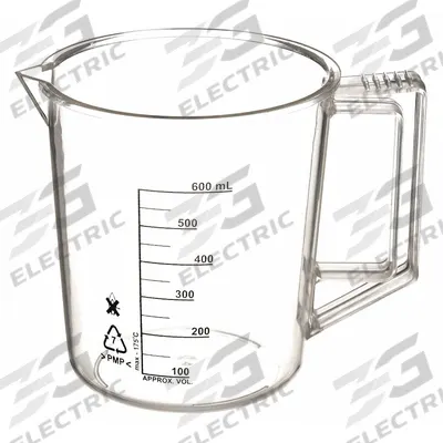 APPROVED VENDOR Beaker: Low Form with Handle, Polymethylpentene, Clear, 600 mL - Low Form Plastic Beakers With Handles