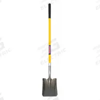 WESTWARD Square Point Shovel: Steel Blade, 14 ga, Straight Handle Type, Fiberglass Handle (MPN 3YU83). Key specifications — Blade Color: Gray; Handle Color: Yellow; Blade Material: Steel.