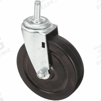APPROVED VENDOR Stem Caster: Swivel, No Brake, 5 in Wheel Dia., 1 1/4 in Wheel Wd, Rubber - General Purpose Friction-Ring Stem Casters