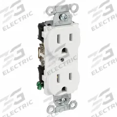 HUBBELL Receptacle: Duplex, 5-15, White, 125V AC, 15 A, 2 Pole / 3 Wire (MPN BR15WHI)