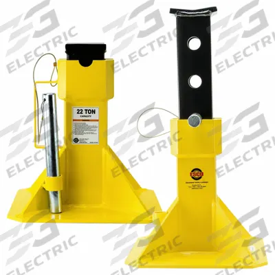 ESCO/EQUIPMENT SUPPLY Jack Stands: Manual, 22 ton Load Capacity, 20 in Max Extended Ht, CE - Extra-Heavy-Duty Jack Stands