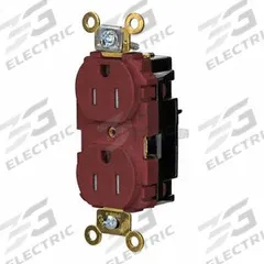 HUBBELL Receptacle: Duplex, 5-15, Red, 125V AC, 15 A, 2 Pole / 3 Wire (MPN HBL5262STRTR)