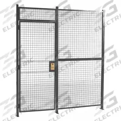 WIRECRAFTERS Woven Partition Cage: 20 ft W x 2 in D 10 ft H, Gray, 1 Sides, Enamel (MPN 20101). Key specifications — attr1283235: Yes; attr1283272: WIRECRAFTERS; attr1283267: Woven; attr1283268: Complete Wire Security Cages; attr1283246: Keyed Different Cylinder; attr1283240: Out; attr1283243: Yes; attr1283245: Hinged.
