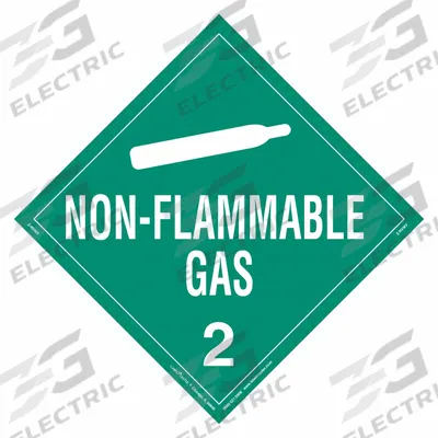 LABELMASTER Non-Flammable Gas Placard: Non-Flammable Gas, 10 3/4 in x 10 3/4 in, Vinyl - Class 2: Gases