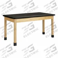 Plain Apron Table: 30 in Overall Wd, 30 in Overall Ht, 5 ft Overall Lg, ChemGuard, Black, Wood, Oak (MPN P7142BK30N). Key specifications — Brand: DIVERSIFIED SPACES; Countertop Material: ChemGuard.