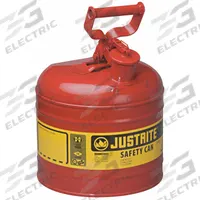 JUSTRITE Type I Safety Can: For Use With Flammables, 2 gal Capacity, Powder Coated Steel, Red (MPN 7120100). Key specifications — Brand: JUSTRITE.