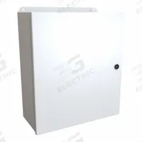 HAMMOND Electrical Enclosure: Steel, 16 in x 14 in x 6 in, NEMA 12/13/3R/4, w/Panel, Solid Cover (MPN EJ16146LG). Key specifications — Closure Method: Latches; Brand: HAMMOND; Knockouts: Not Included.