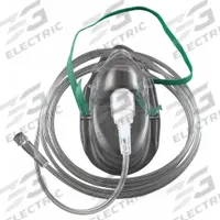 MEDSOURCE Oxygen Mask: 25 lpm Flow Rate - Max, 0 lpm Flow Rate - Min, PVC, Disposable (MPN MS-26042). Key specifications — Brand: MEDSOURCE; Disposable: Disposable; Includes: Oxygen Supply Tubing; Material: PVC; Standards: FDA.