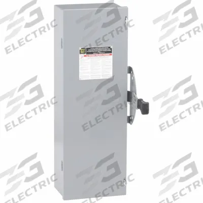 SQUARE D Safety Switch: Non-Fusible, 100 A, Three Phase, 600V AC, Galvanized Steel - Non-Fusible Safety Switches